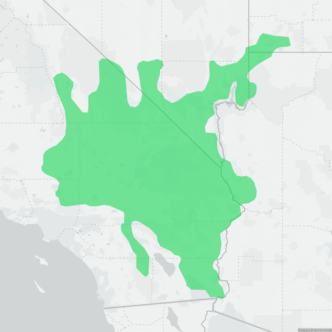 Range map for Mojave Desert Tortoise