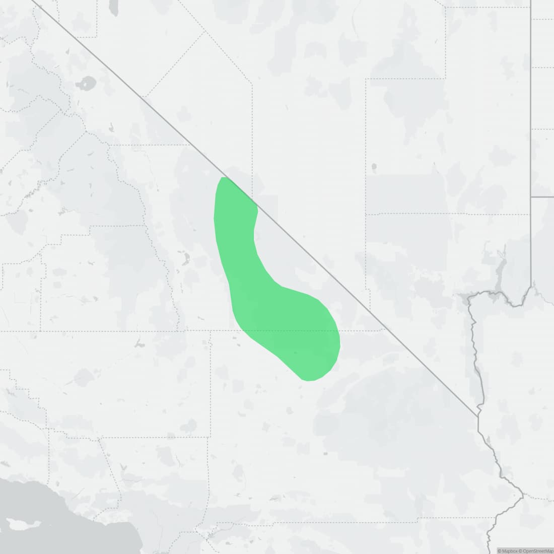Range map for Panamint Alligator Lizard