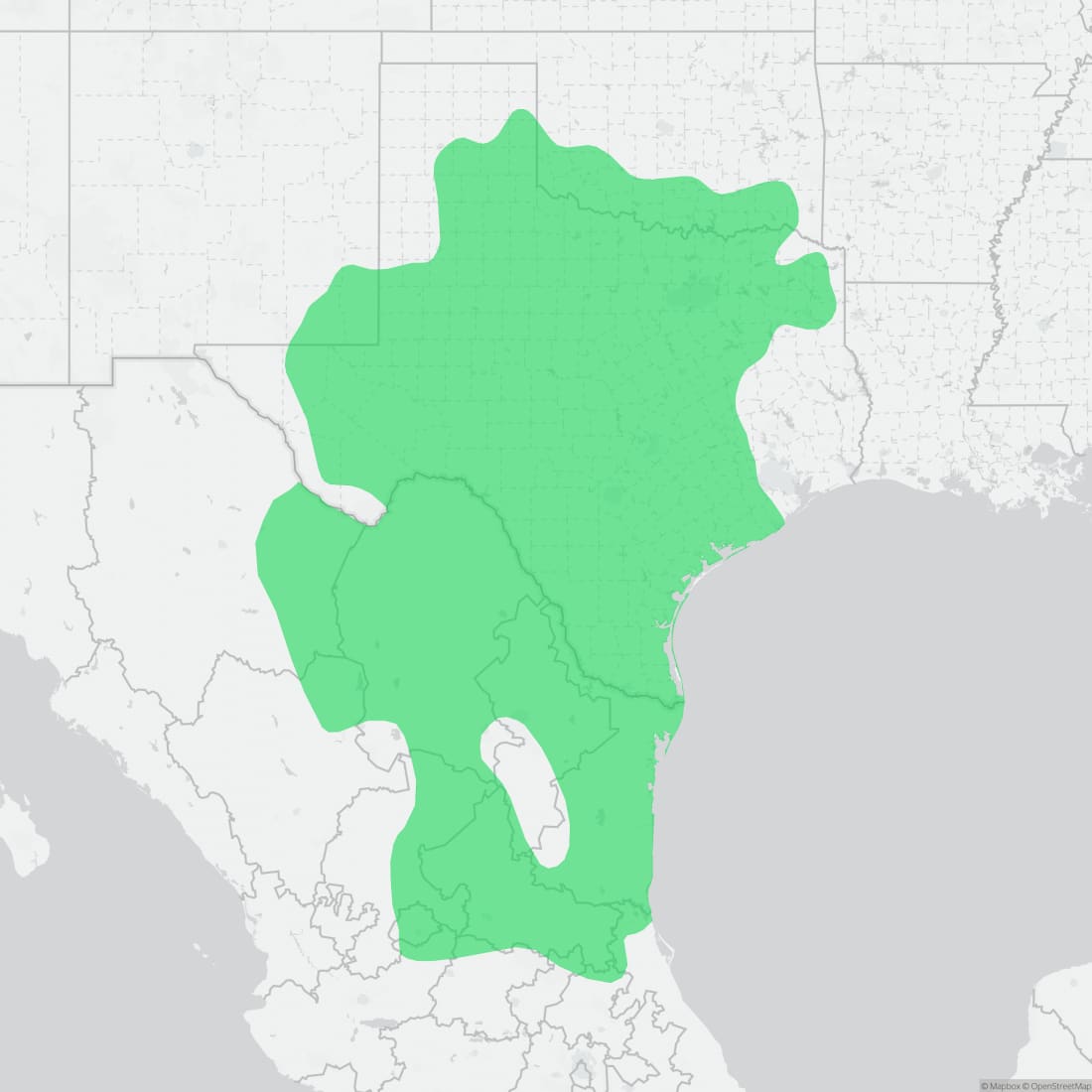 Range map for Common Spotted Whiptail