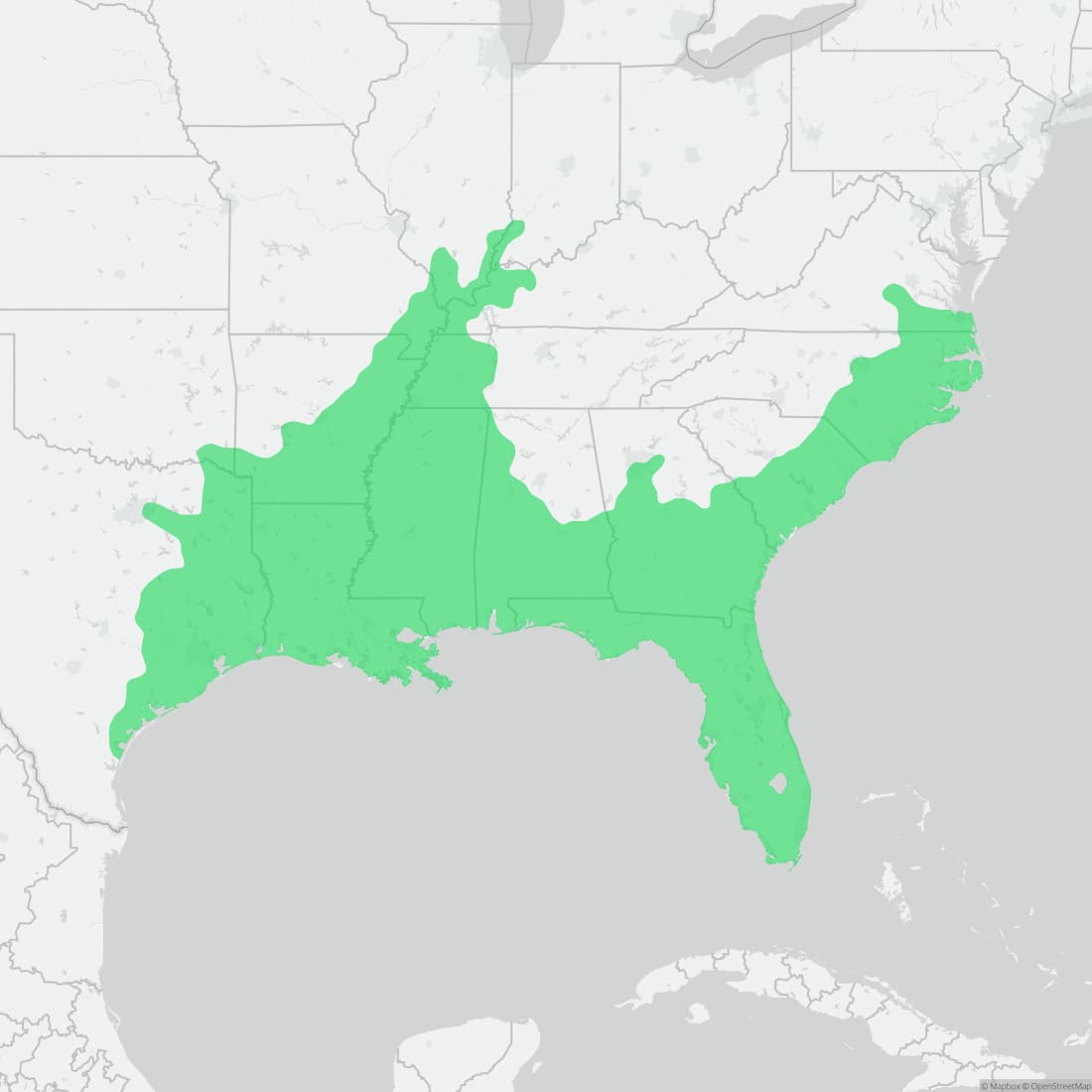 Range map for Mudsnake