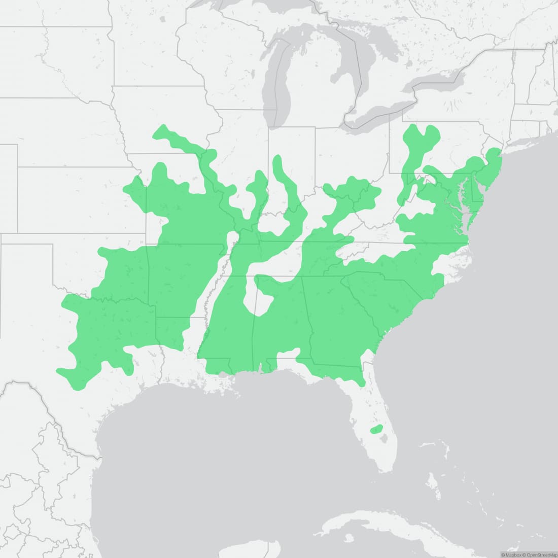 Range map for Smooth Earthsnake