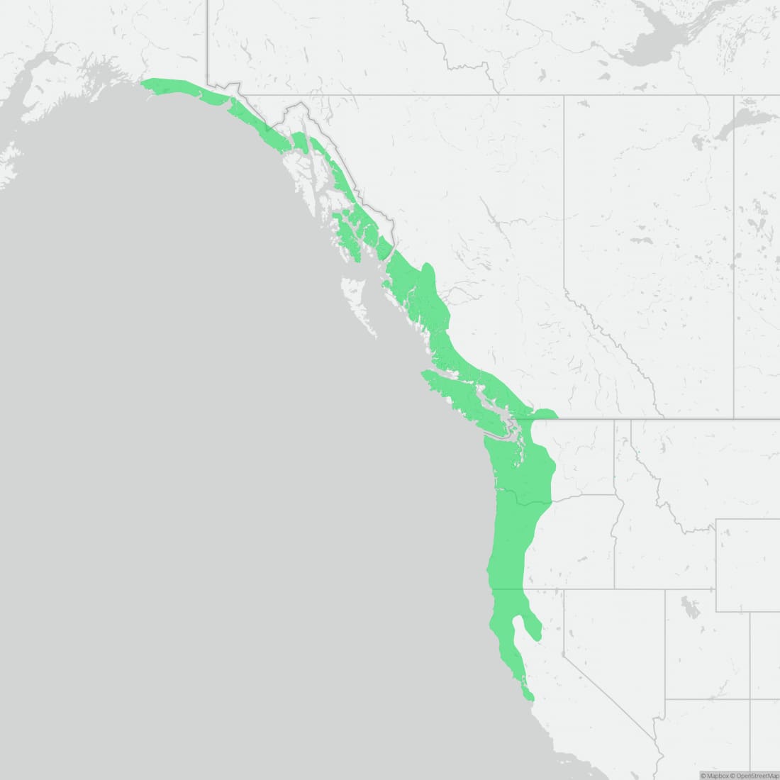 Range map for Rough-skinned Newt