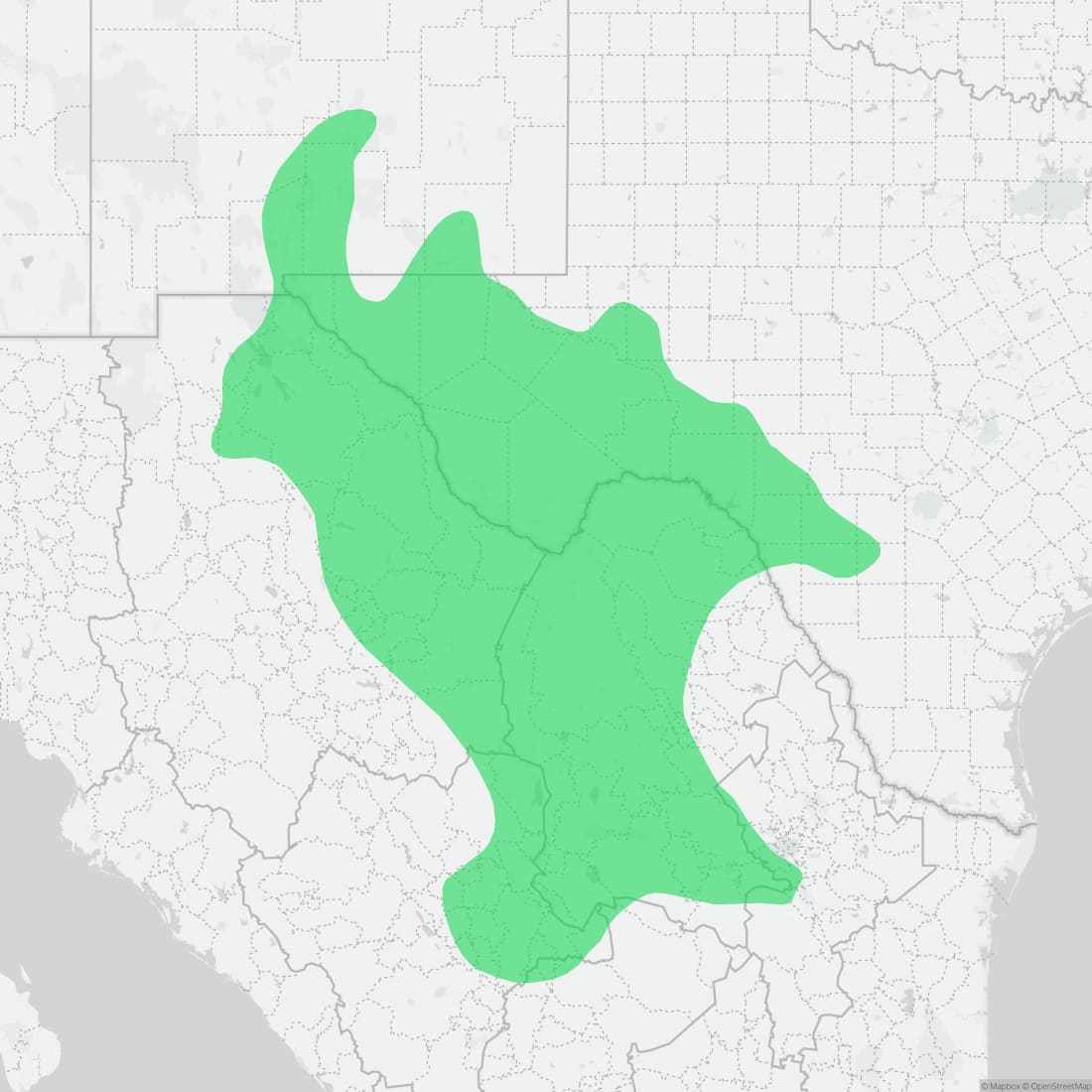 Range map for Trans-pecos Ratsnake