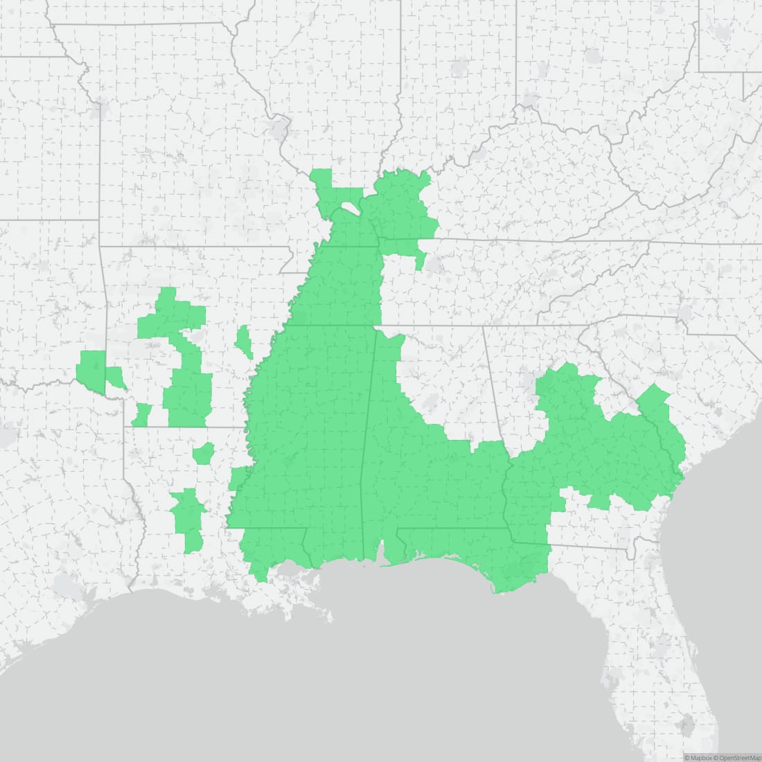 Range map for Bird-voiced Tree Frog