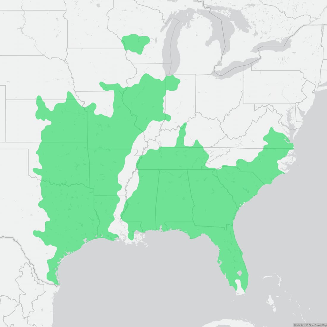 Range map for Slender Glass Lizard