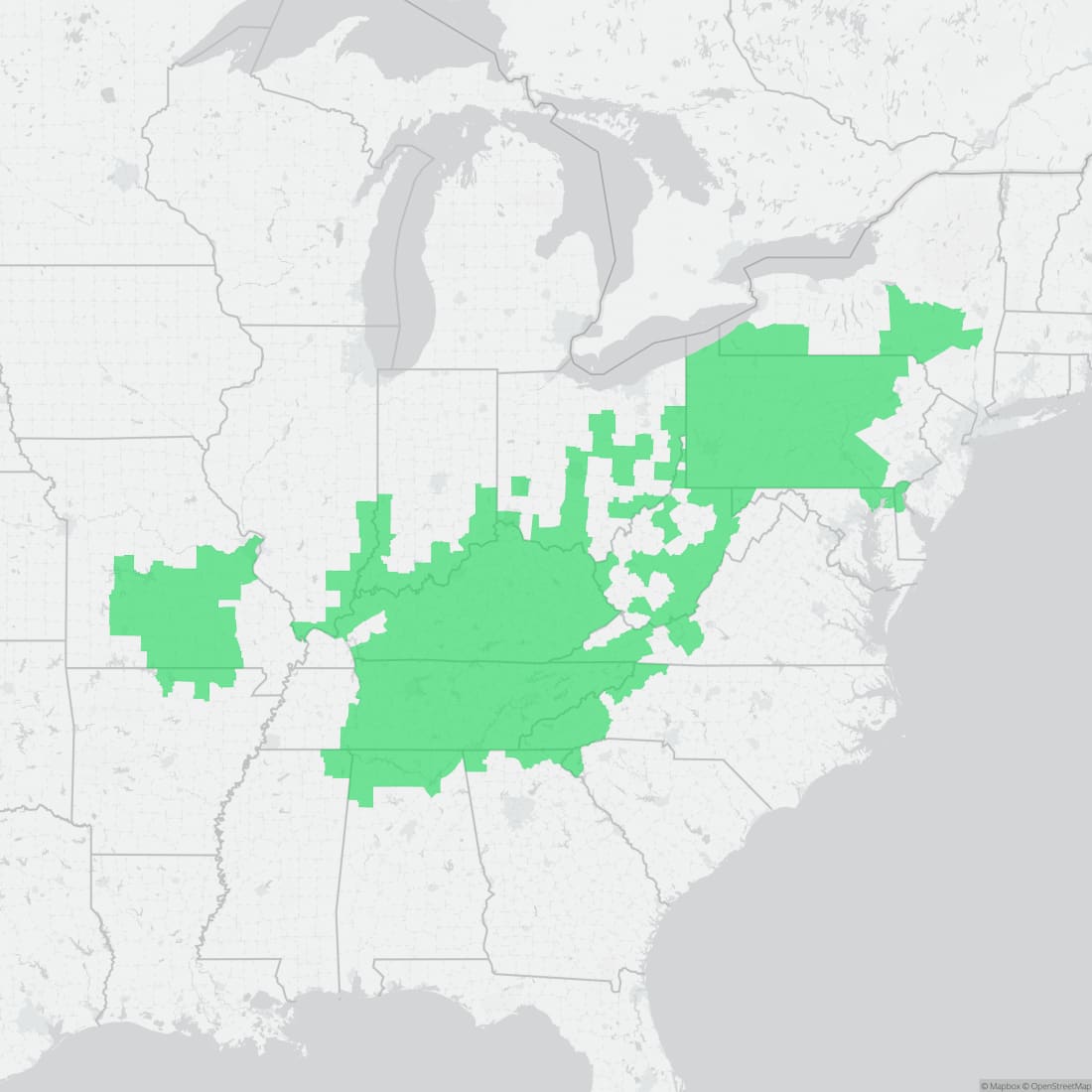 Range map for Hellbender