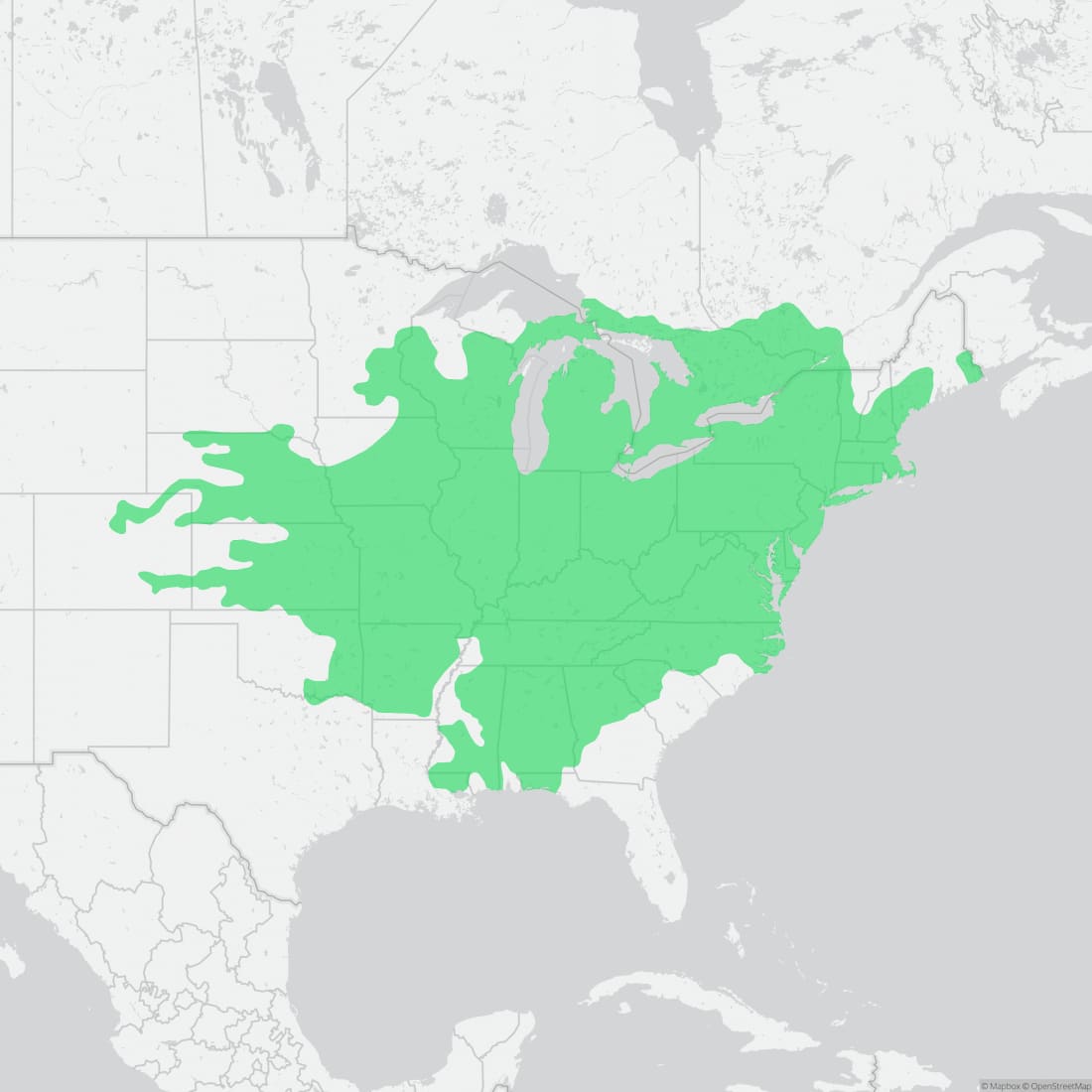 Range map for Common Watersnake