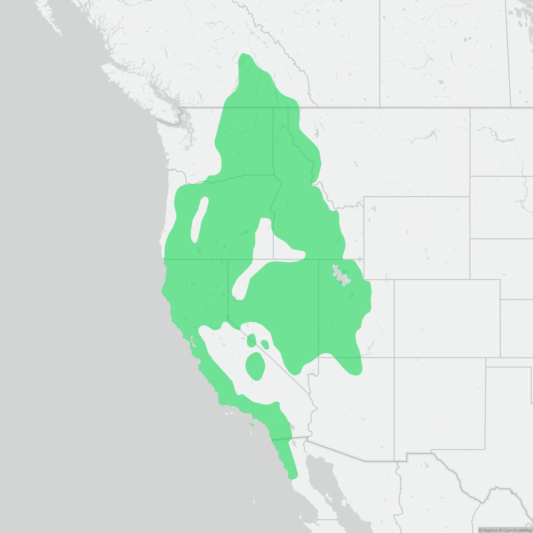 Range map for Western Skink