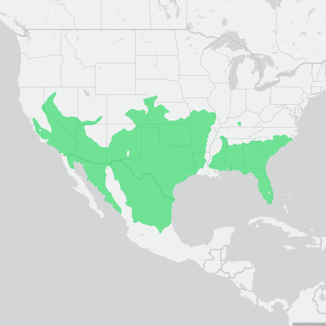 Range map for Coachwhip