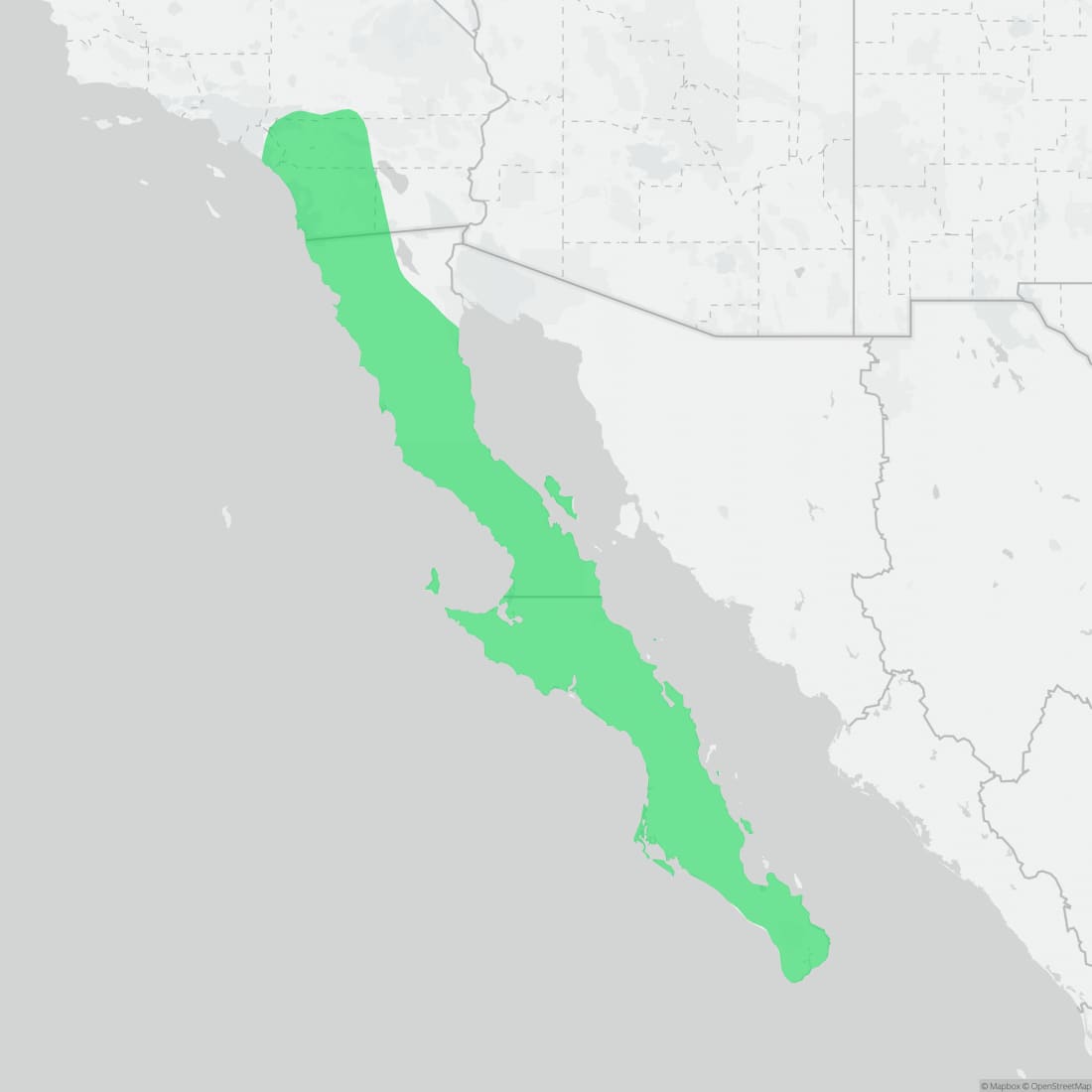 Range map for Red Diamond Rattlesnake