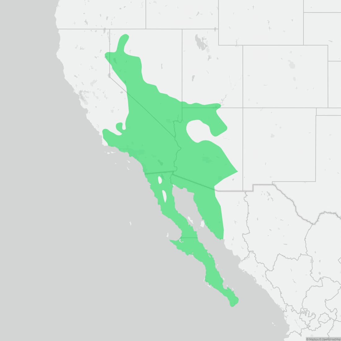 Range map for Western Patch-nosed Snake