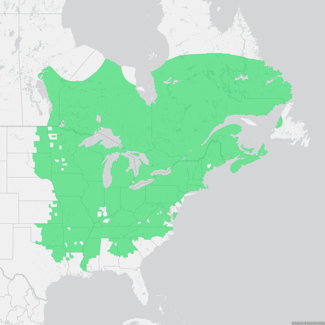 Range map for American Toad