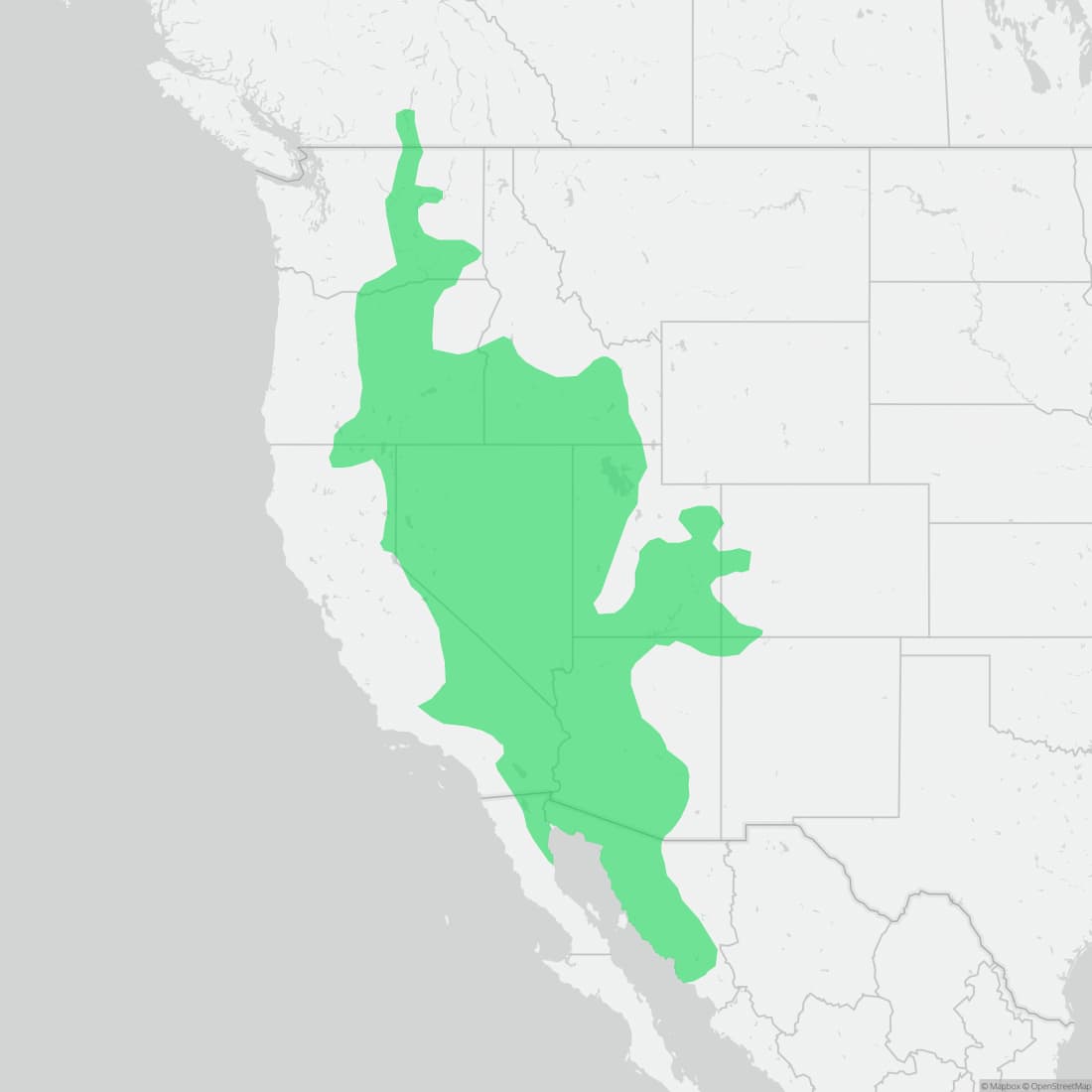 Range map for Desert Nightsnake