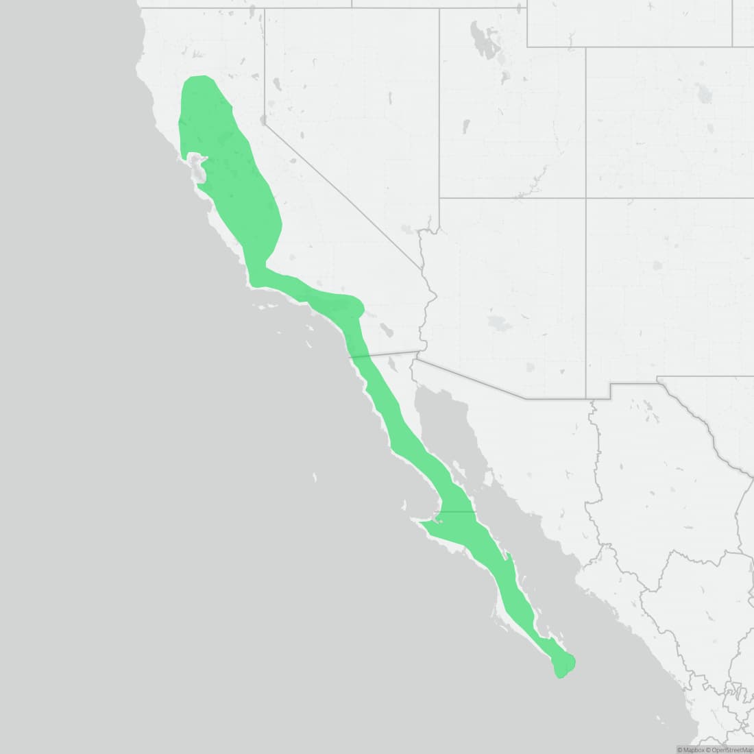Range map for Coast Night Snake