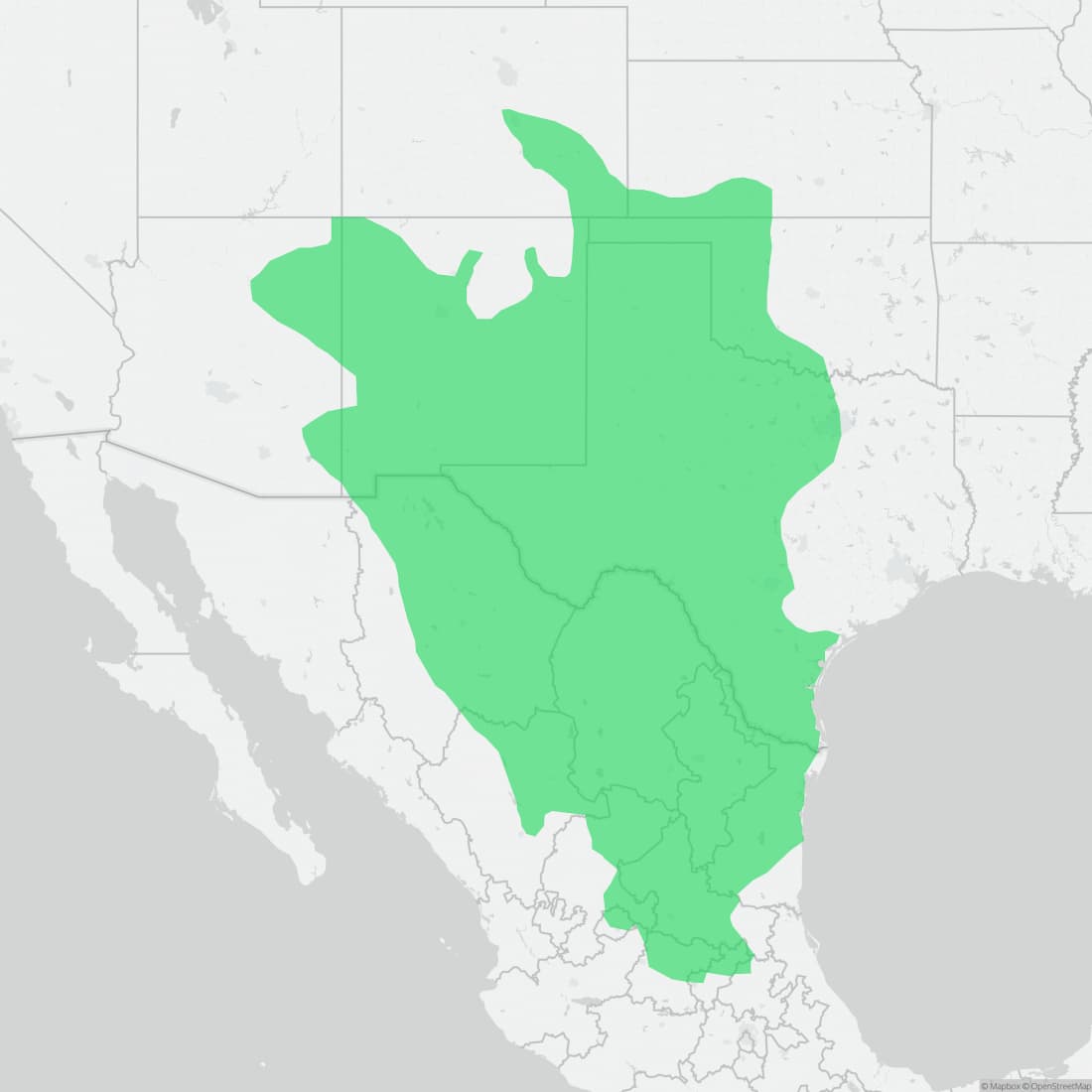 Range map for Chihuahuan Nightsnake