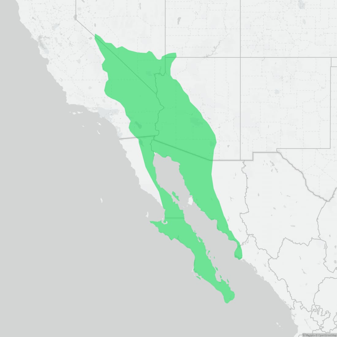 Range map for Desert Iguana