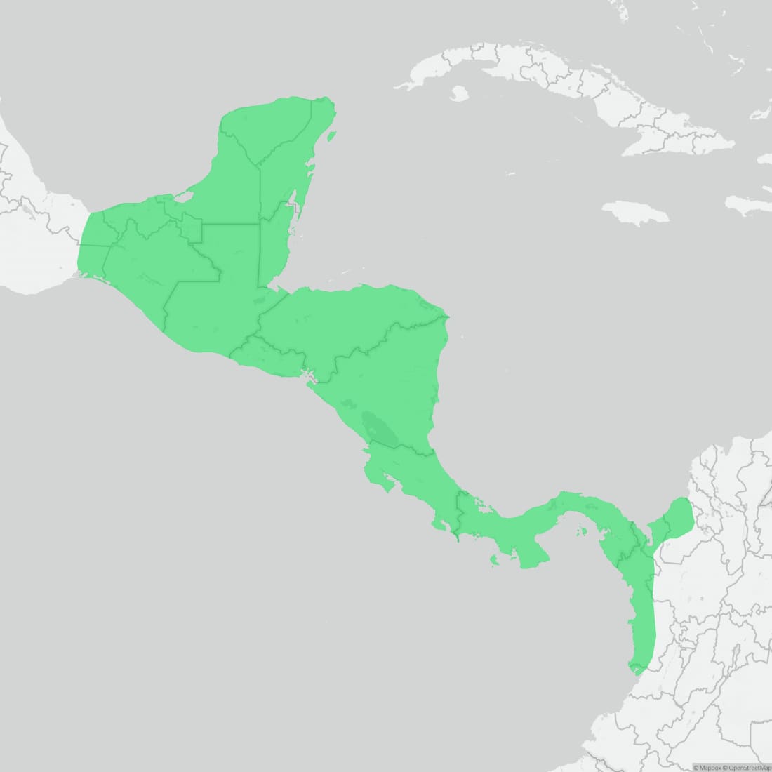 Range map for Black Spiny-tailed Iguana