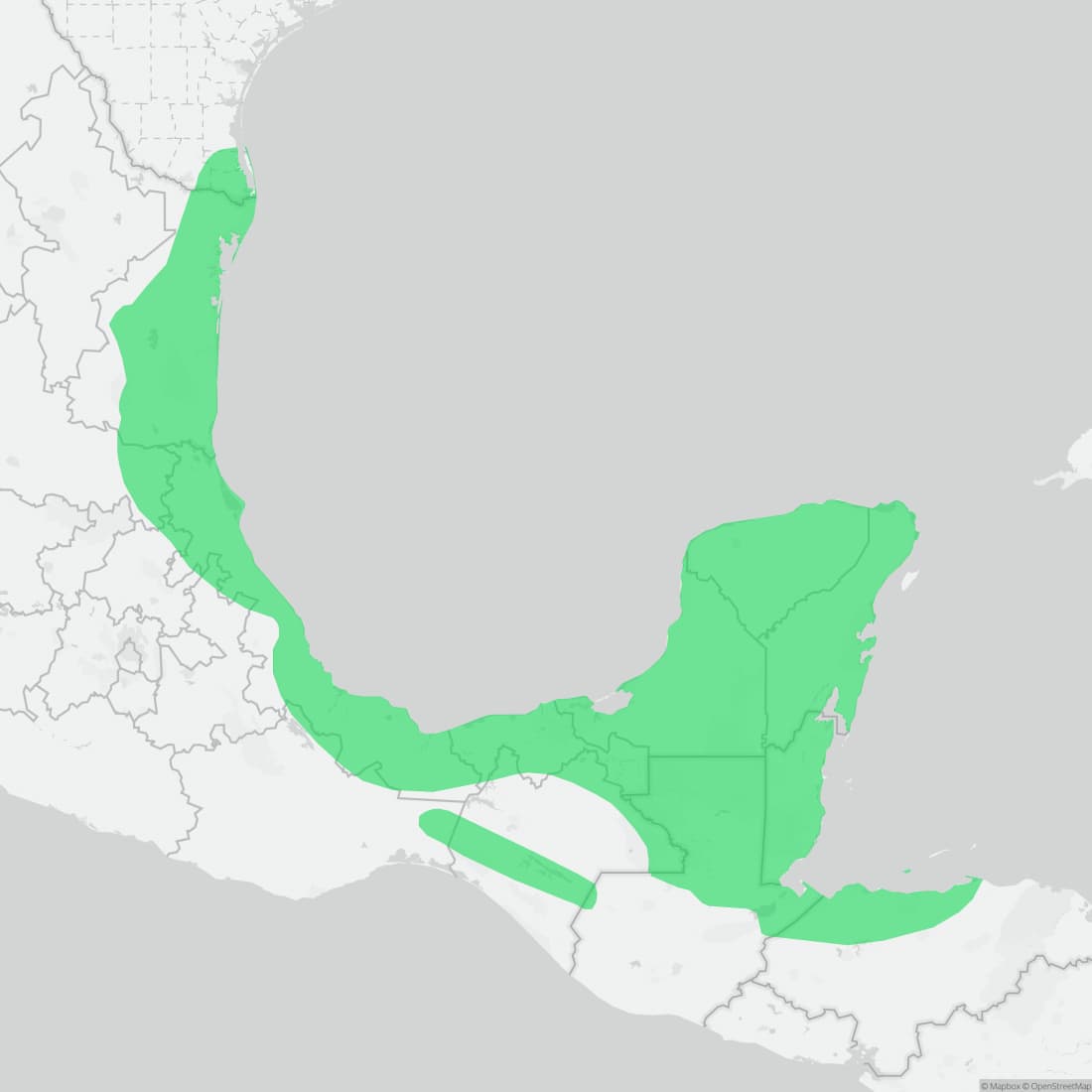 Range map for Black-striped Snake