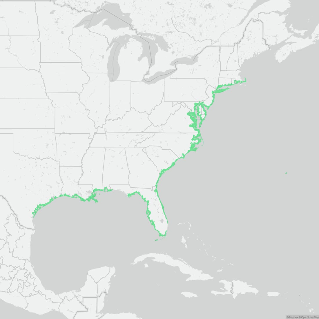 Range map for Diamondback Terrapin