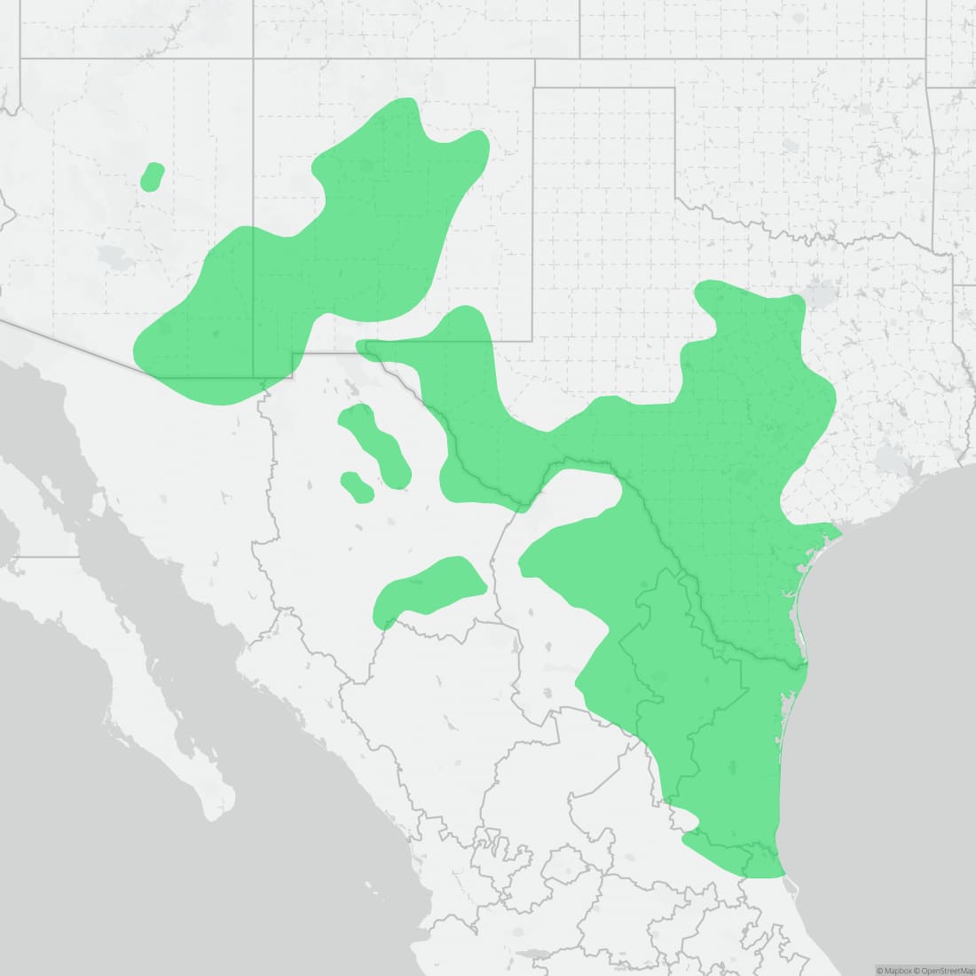 Range map for Eastern Patch-nosed Snake