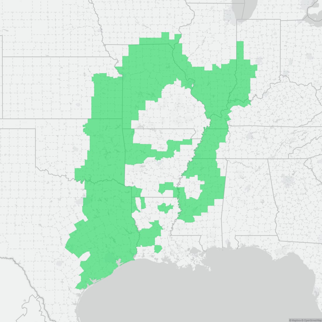 Range map for Crawfish Frog