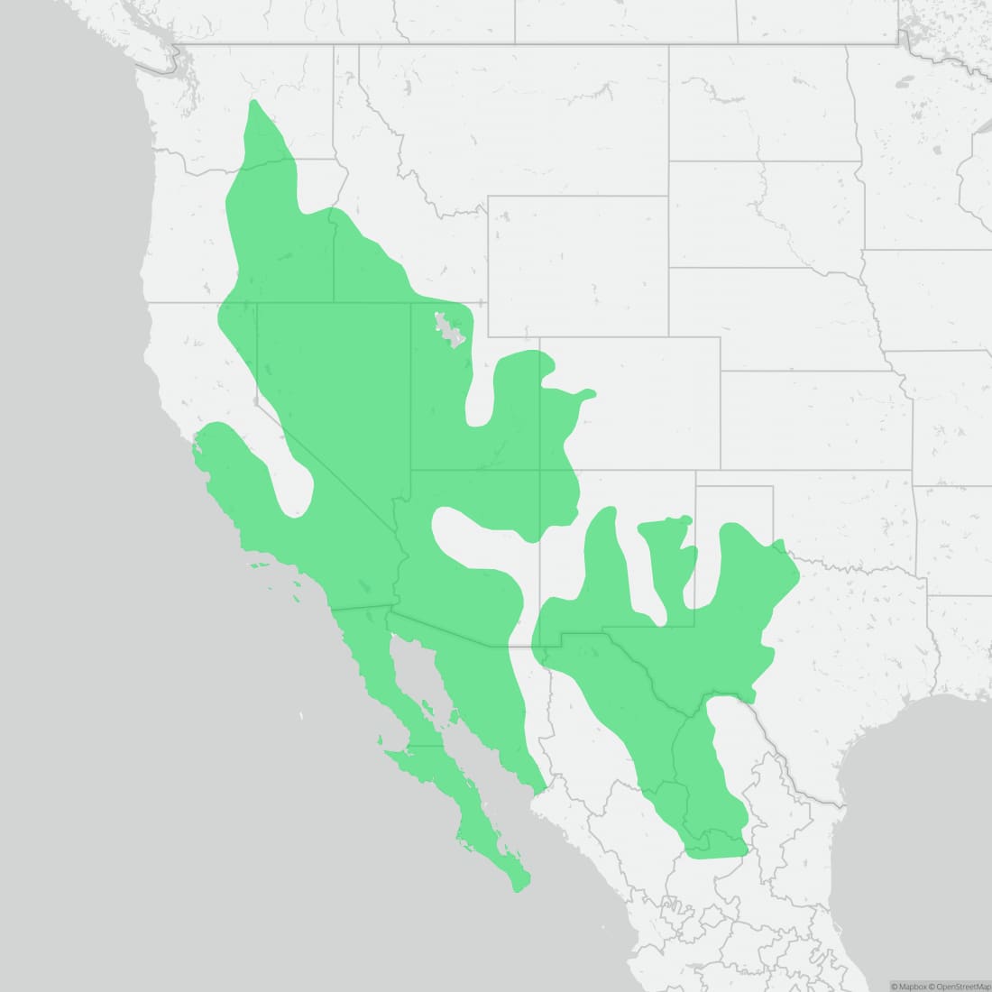 Range map for Common Side-blotched Lizard