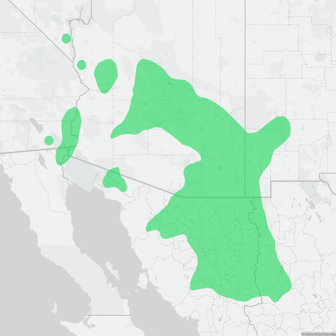 Range map for Sonoran Mud Turtle
