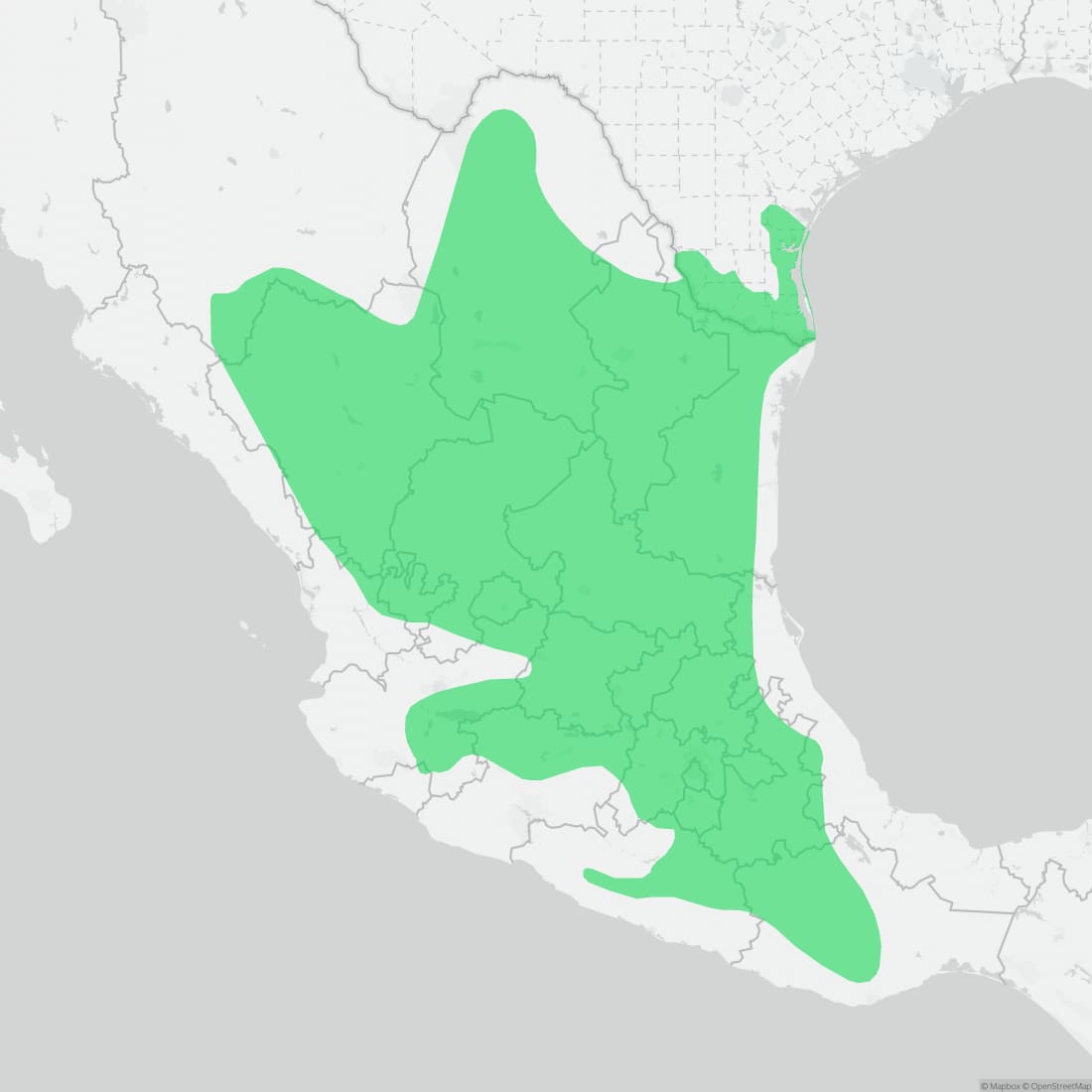 Range map for Graphic Spiny Lizard