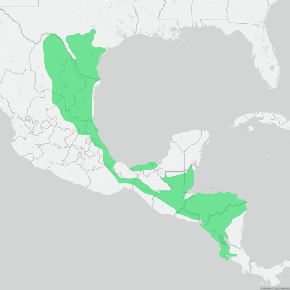 Range map for Rose-bellied Lizard