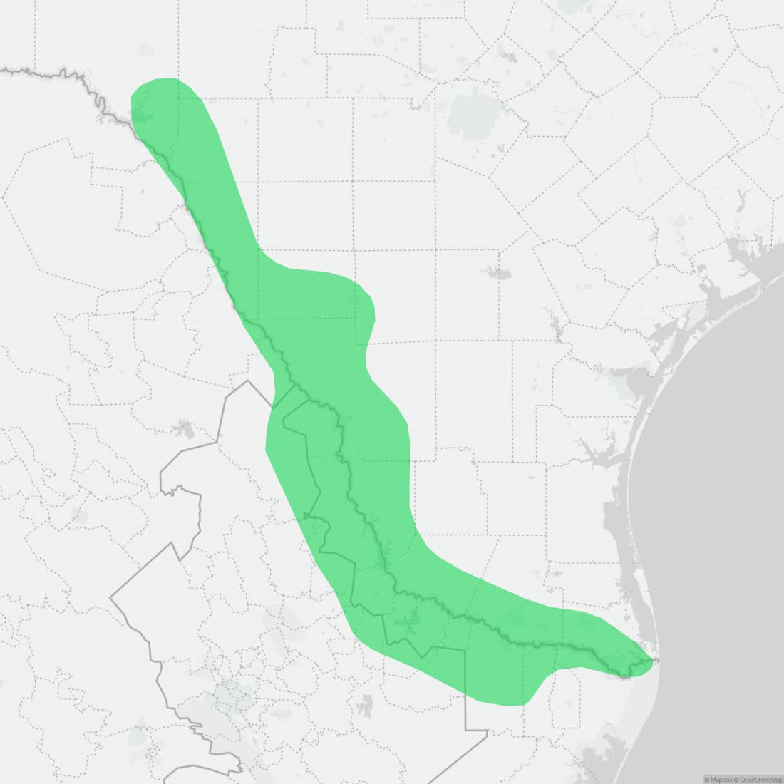 Range map for Laredo Striped Whiptail
