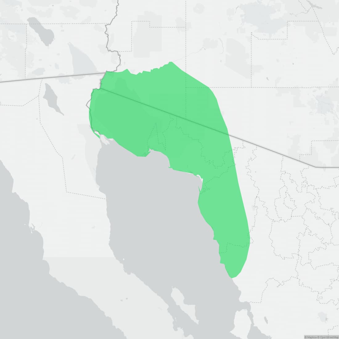 Range map for Yuman Desert Fringe-toed Lizard