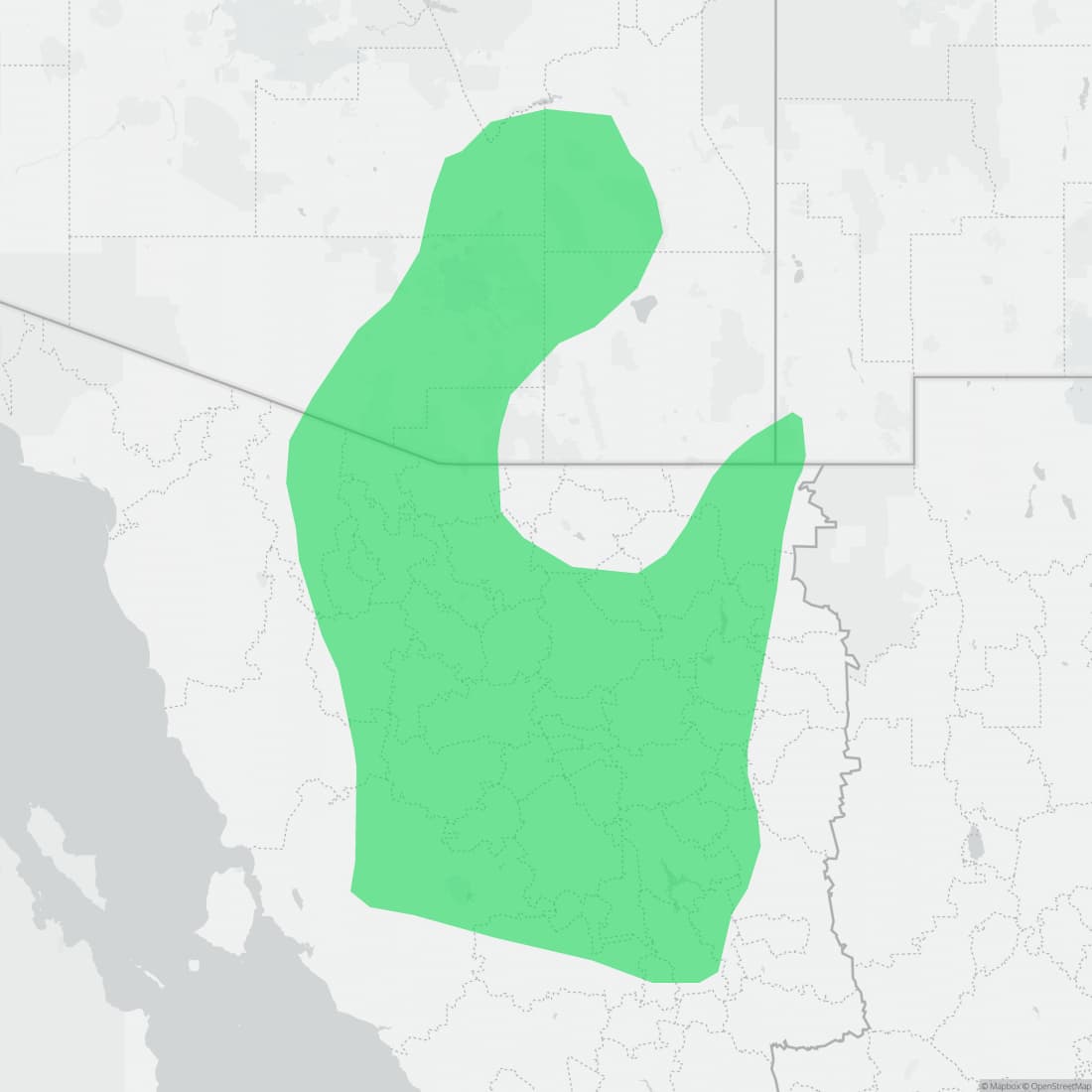 Range map for Giant Spotted Whiptail