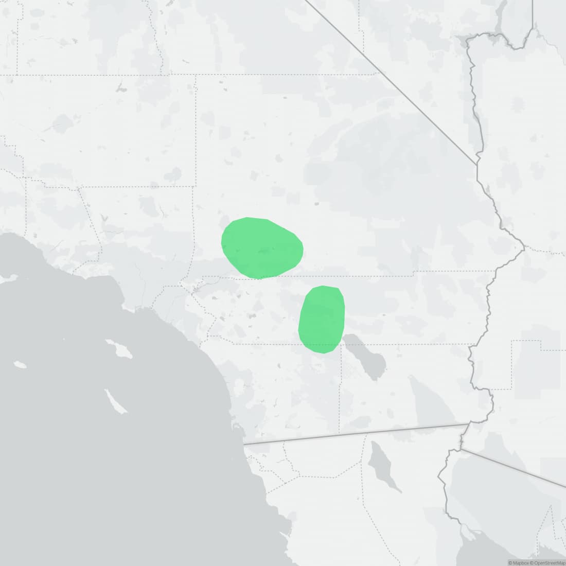 Range map for Southern Rubber Boa