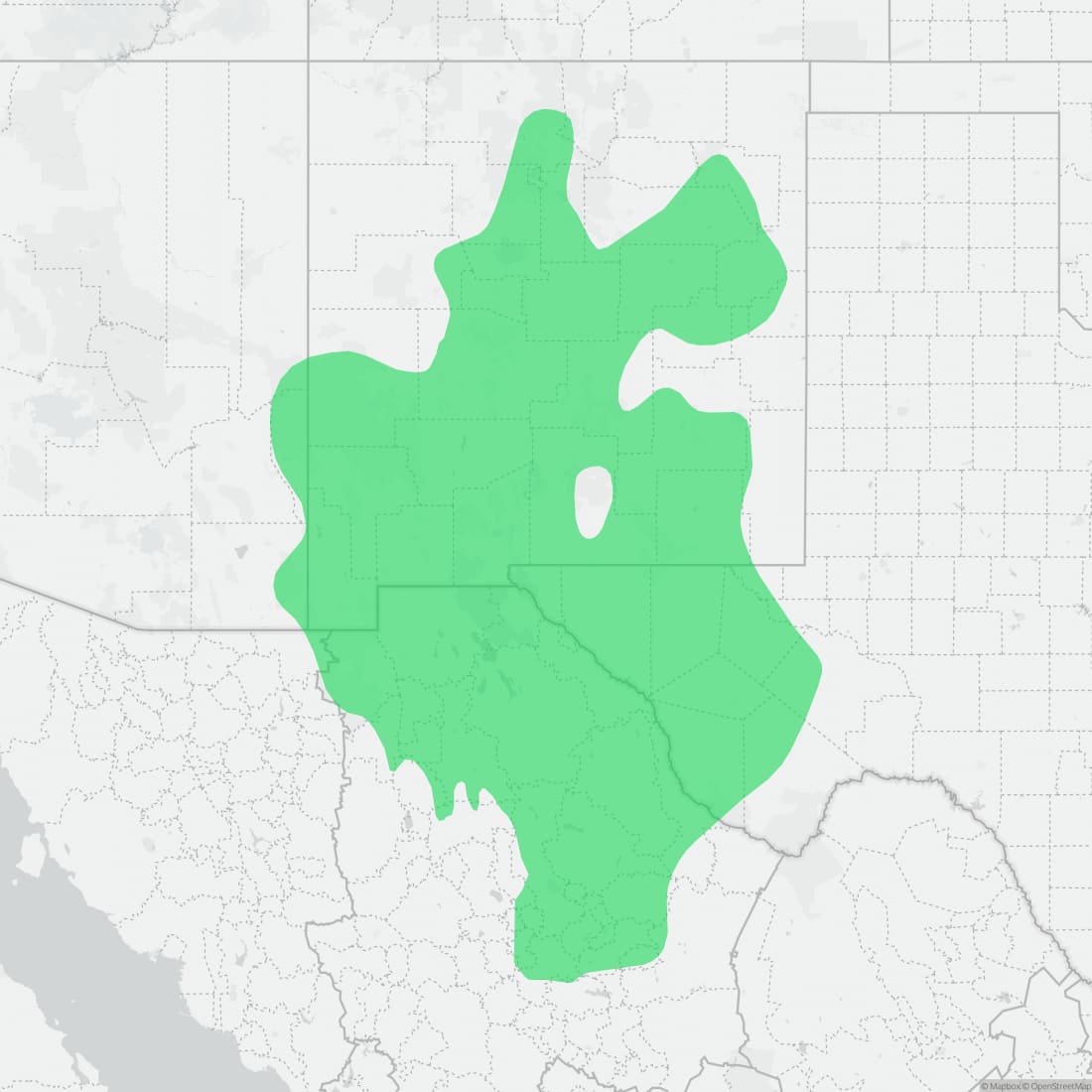 Range map for Chihuahuan Spotted Whiptail