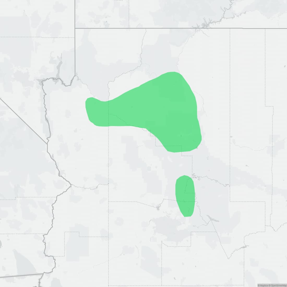 Range map for Pai Striped Whiptail