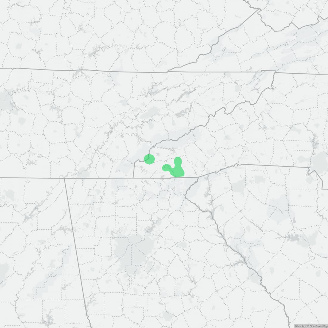 Range map for Red-legged Salamander