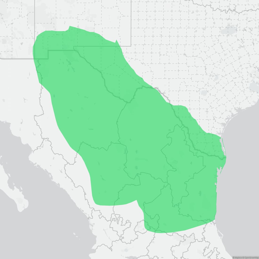 Range map for Mexican Hognose Snake