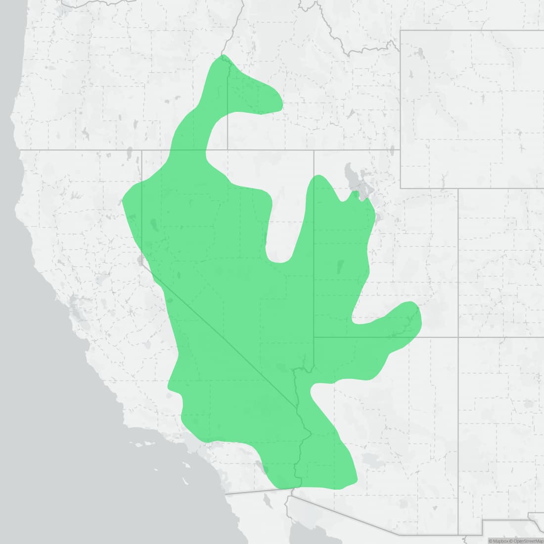 Range map for Desert Collared Lizard