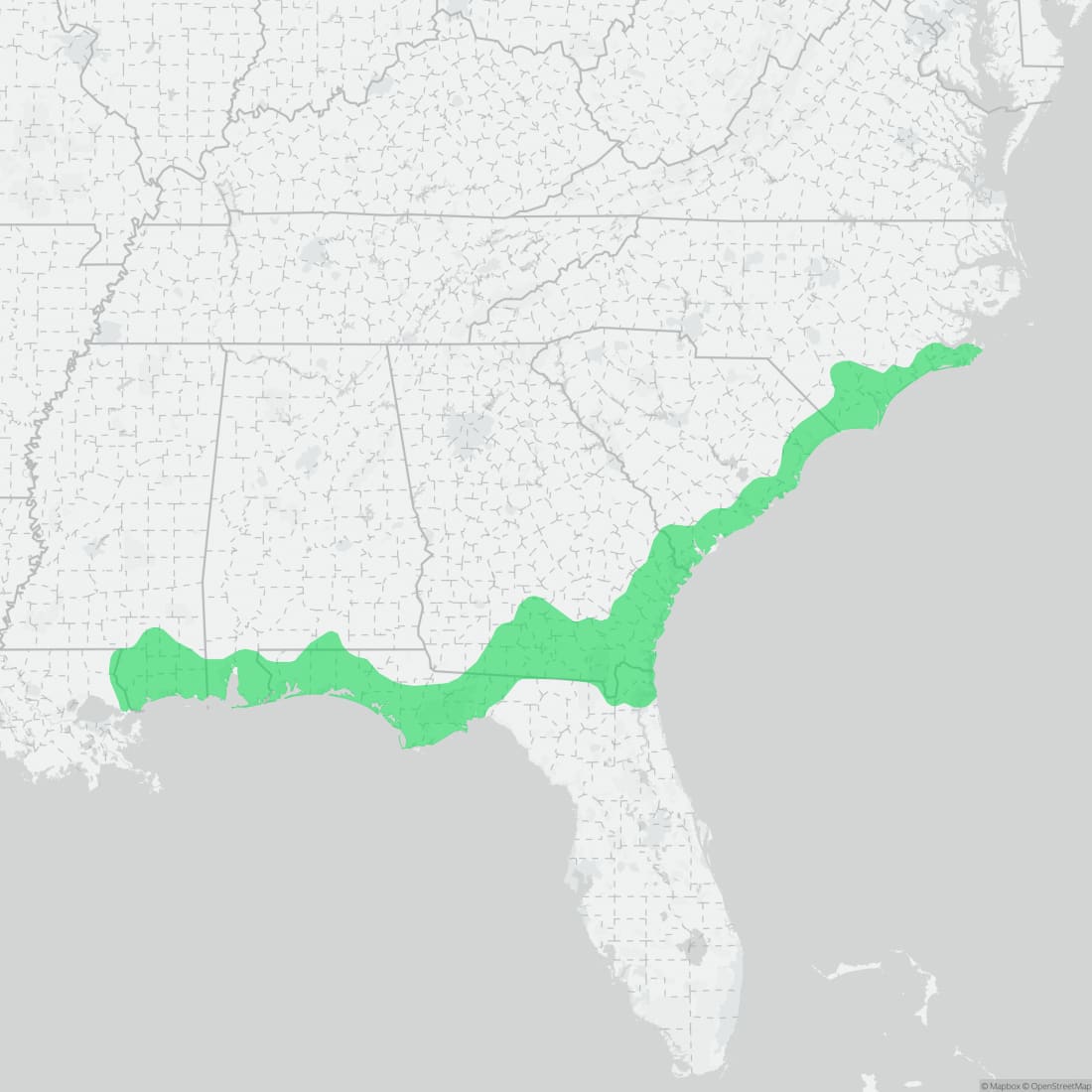 Range map for Mimic Glass Lizard