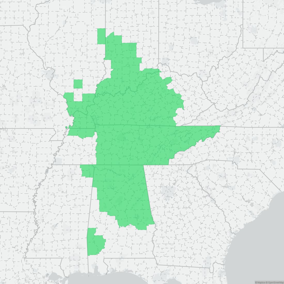 Range map for Northern Zigzag Salamander