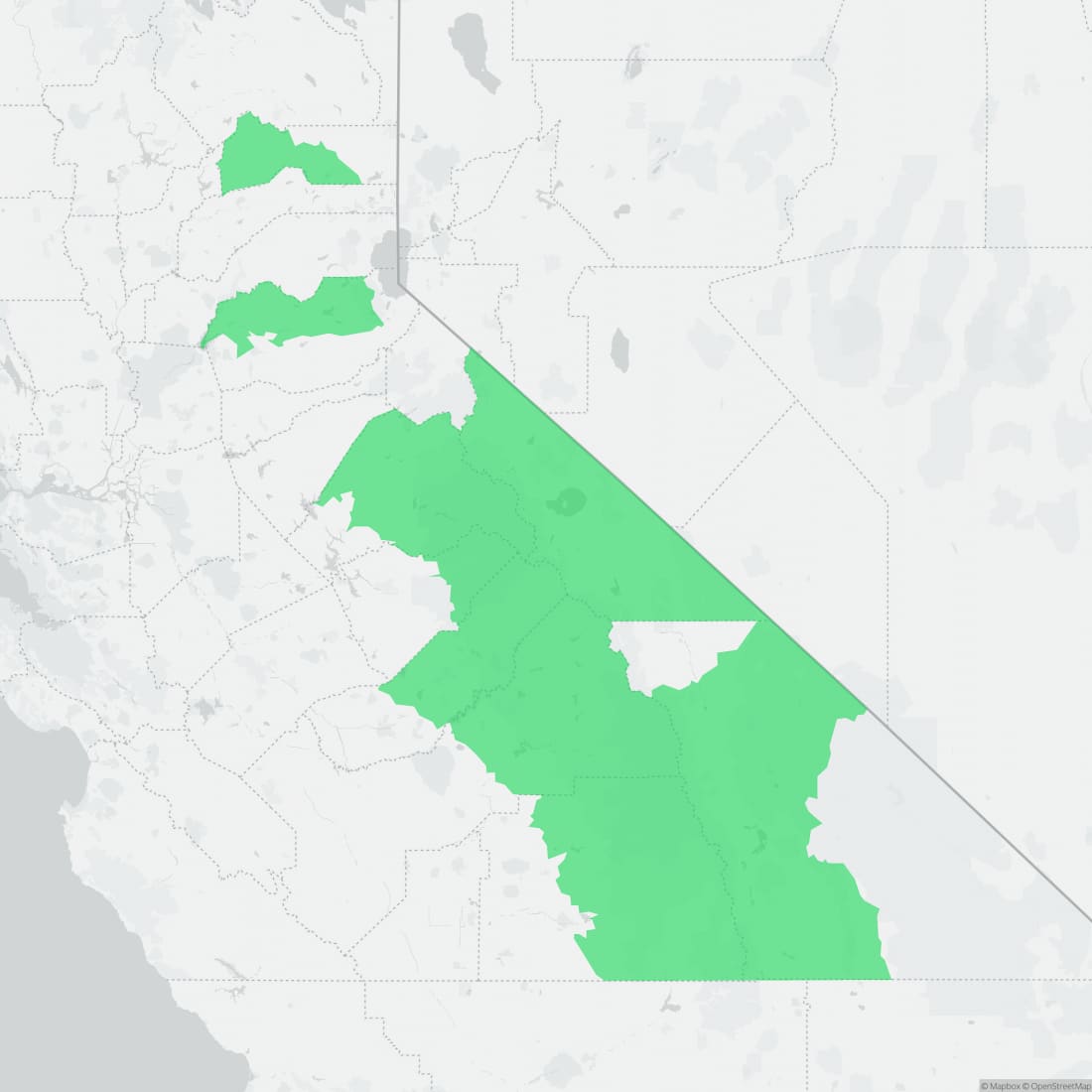 Range map for Mount Lyell Salamander