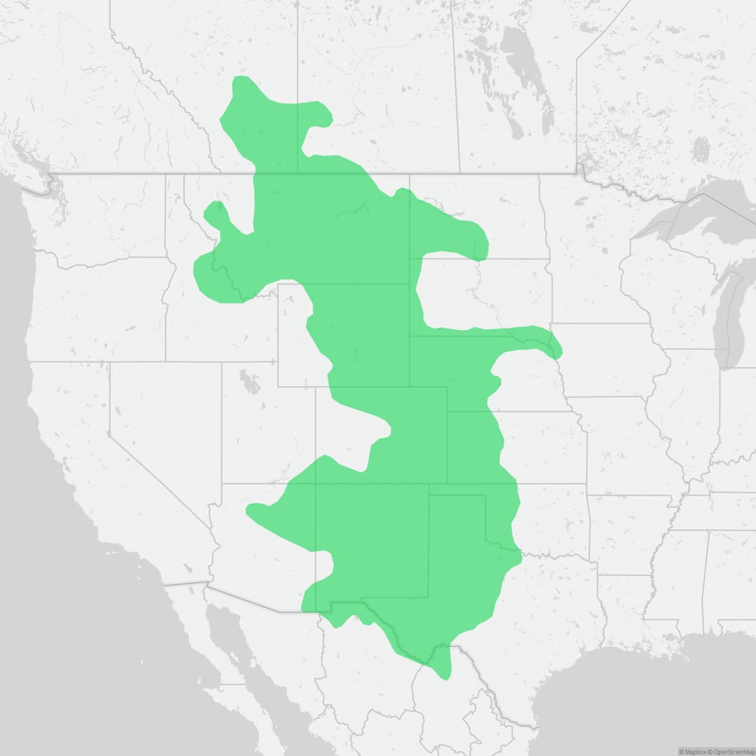 Range map for Prairie Rattlesnake