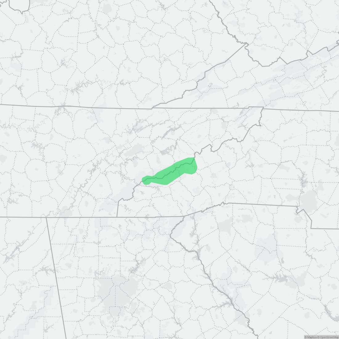 Range map for Red-cheeked Salamander