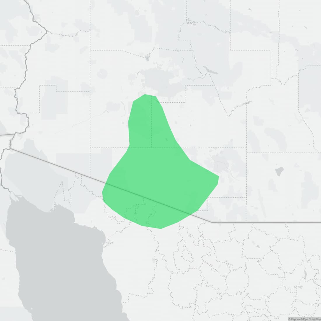Range map for Red-backed Whiptail