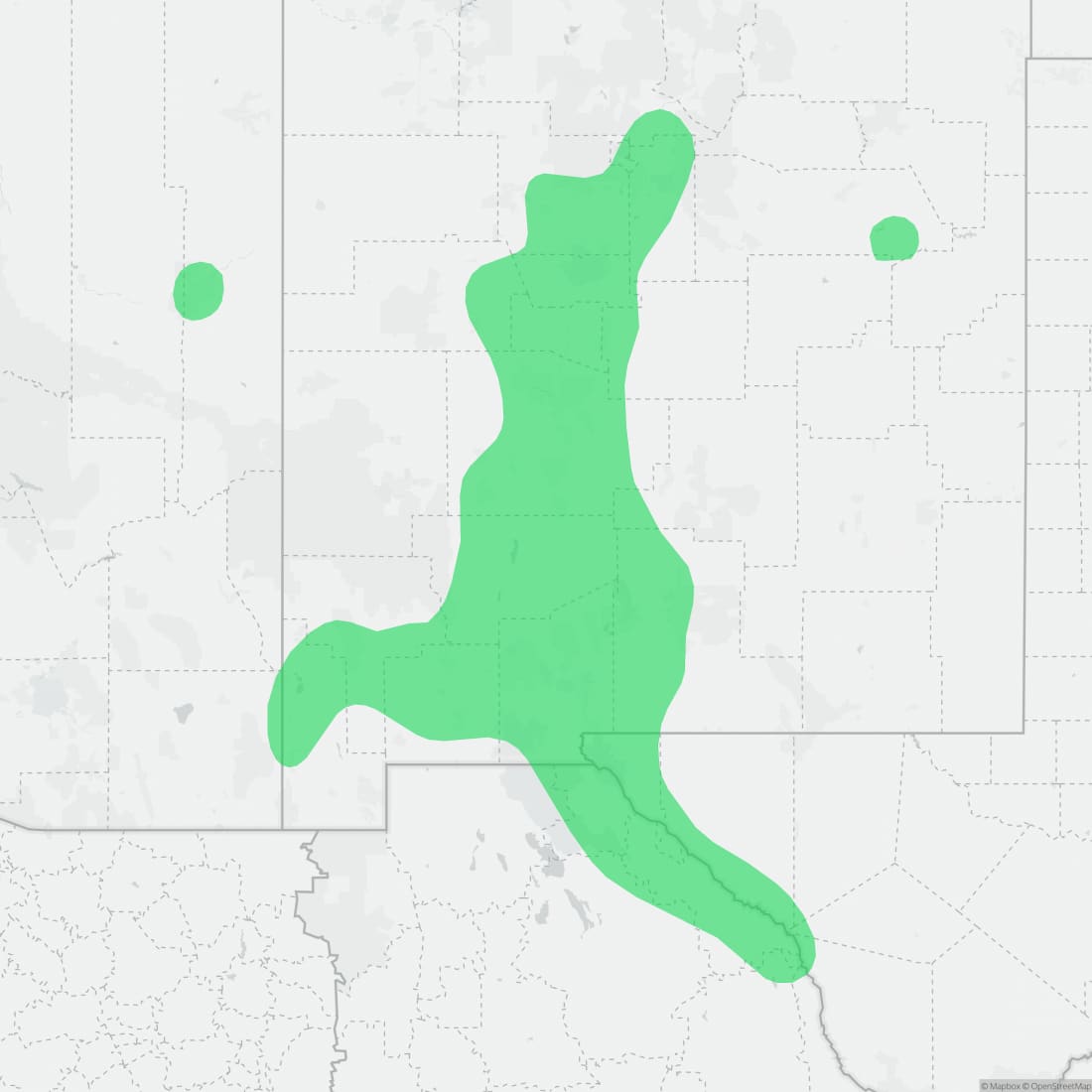 Range map for New Mexico Whiptail