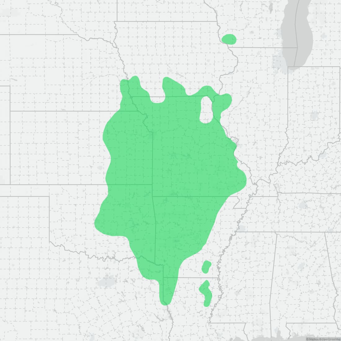 Range map for Western Worm Snake