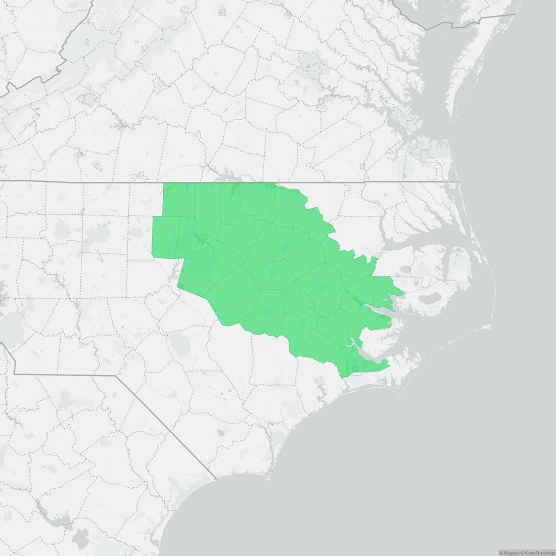 Range map for Neuse River Waterdog