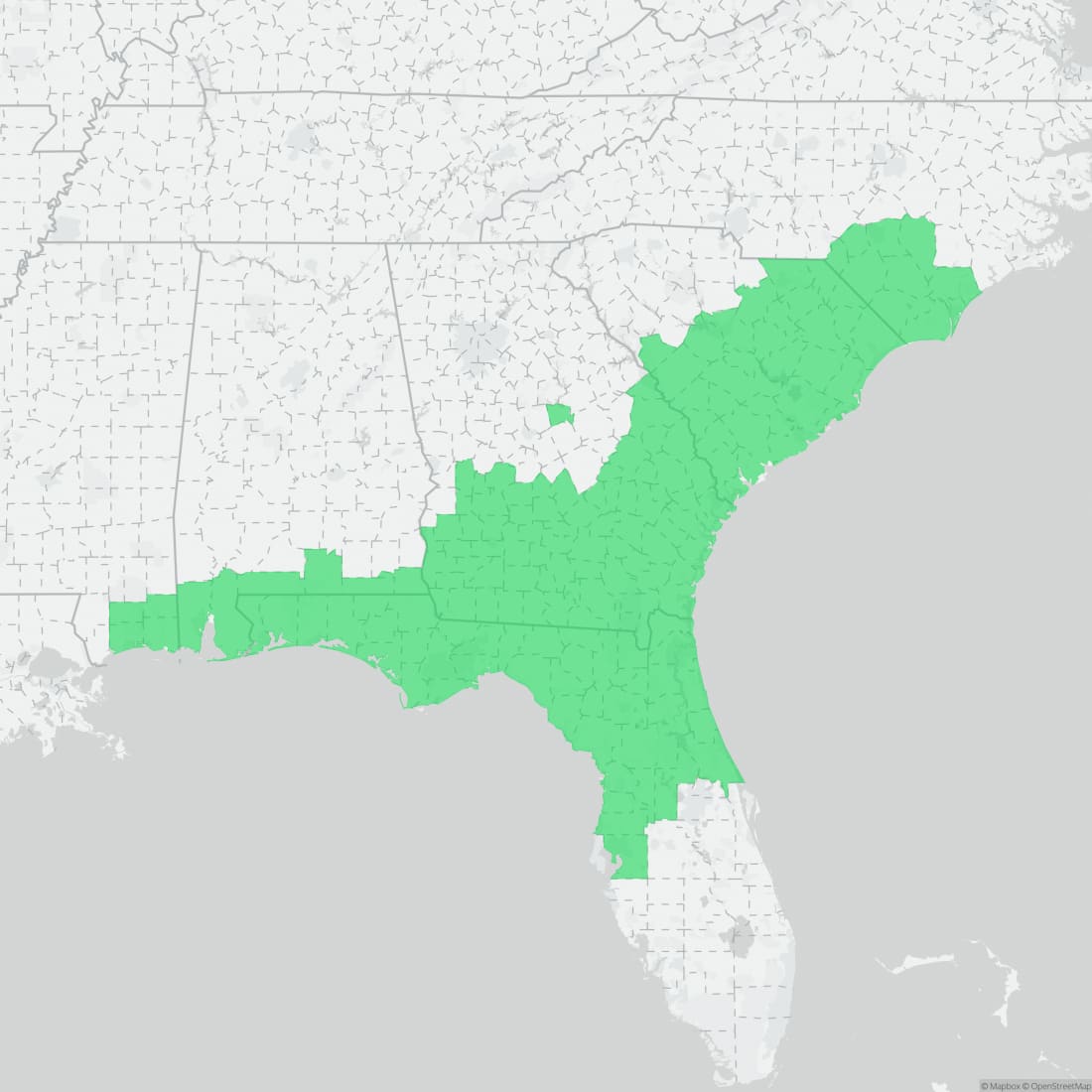 Range map for River Frog