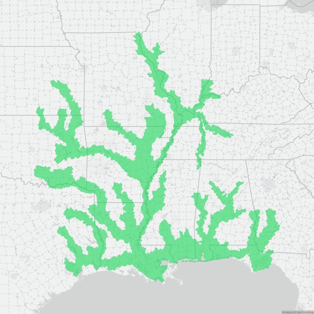 Range map for Alligator Snapping Turtle