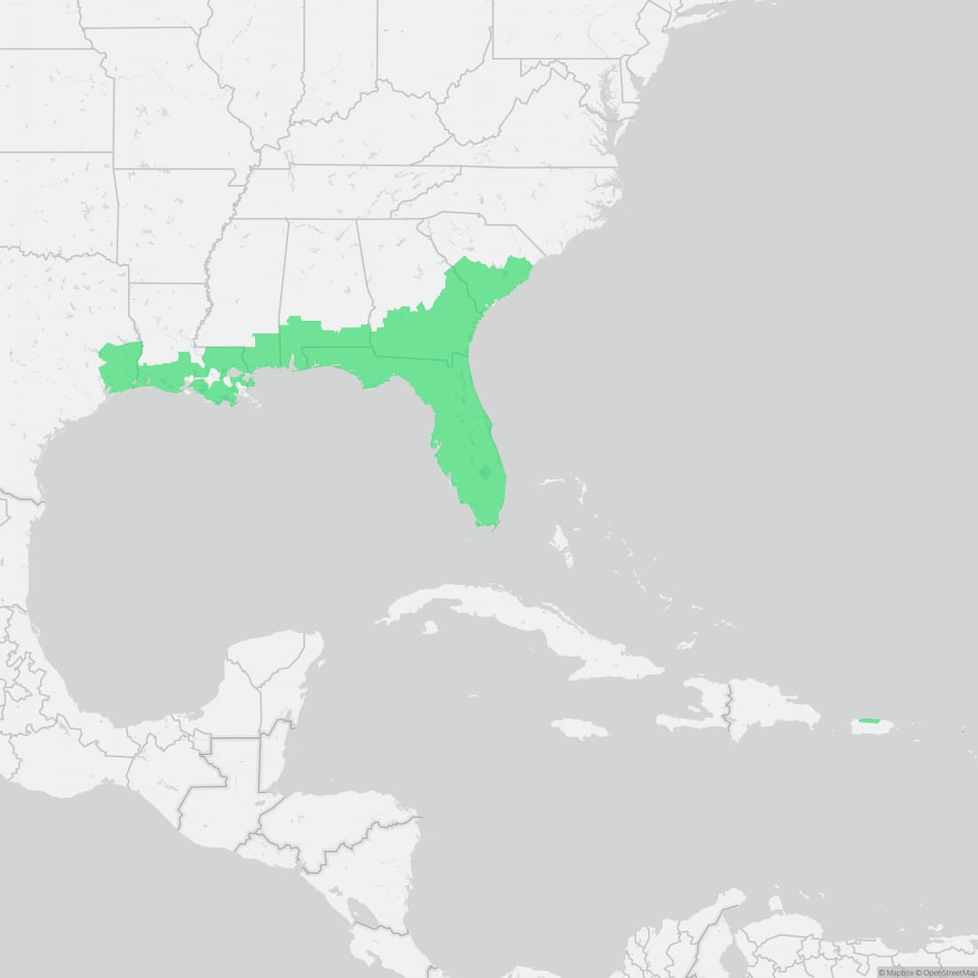 Range map for Pig Frog